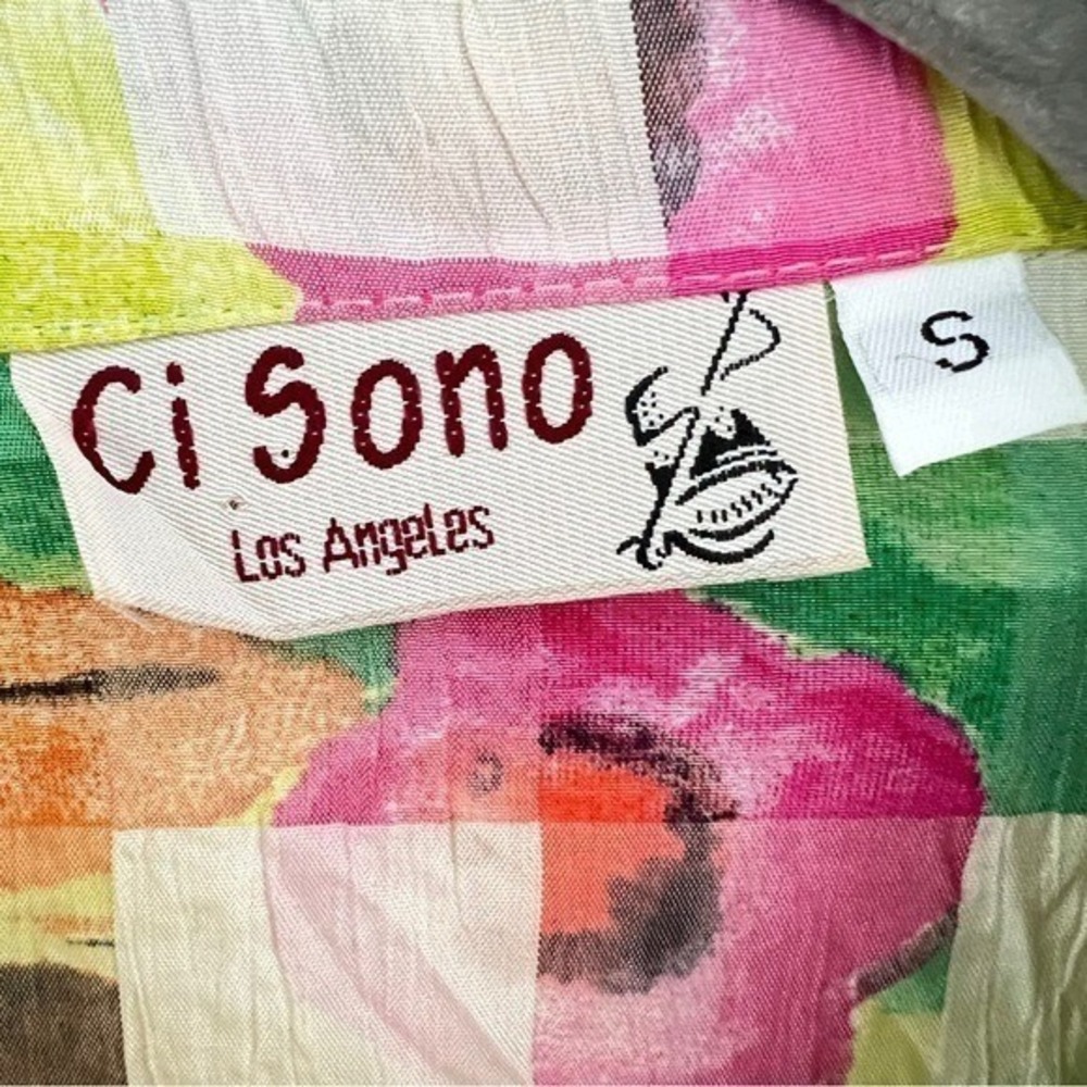Ci Sono Vintage Multicolor Check Floral Boho Dress S - Picture 5 of 8
